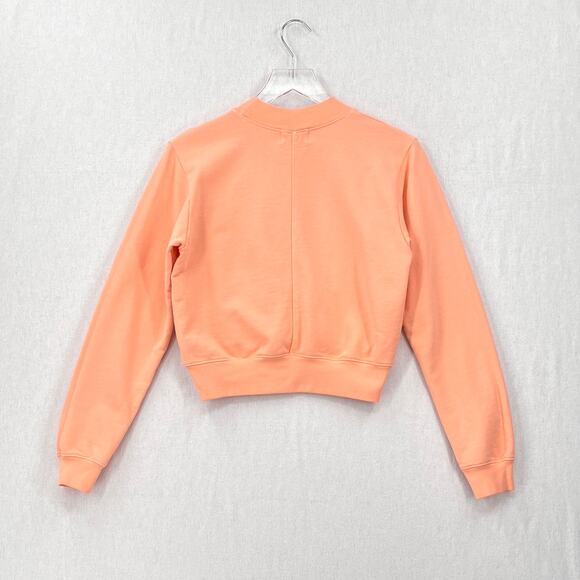 COTTON CITIZEN Milan Cropped Long Sleeve Sweatshirt Womens XS Melon Orange Mock - Picture 4 of 16